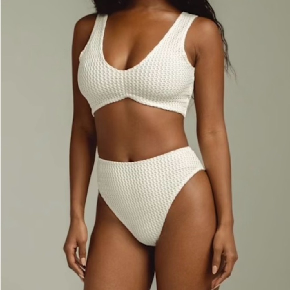 Montce Paula High Waist Bikini Bottom - Bone Crochet